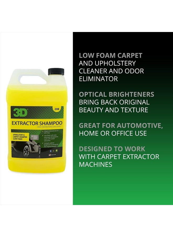 3D Extractor Carpet Cleaner Shampoo for Machine Use - Upholstery Cleaner, Stain Remover & Odor Eliminator - Low Foam, No Residue Formula 1 Gallon  - Image 2