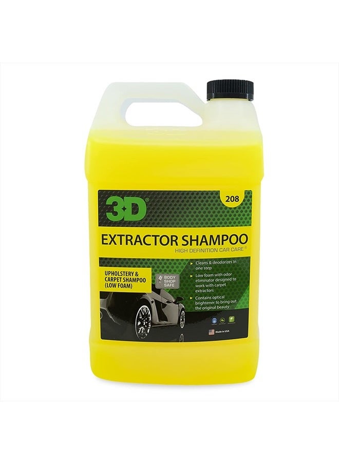 3D Extractor Carpet Cleaner Shampoo for Machine Use - Upholstery Cleaner, Stain Remover & Odor Eliminator - Low Foam, No Residue Formula 1 Gallon  - Image 1