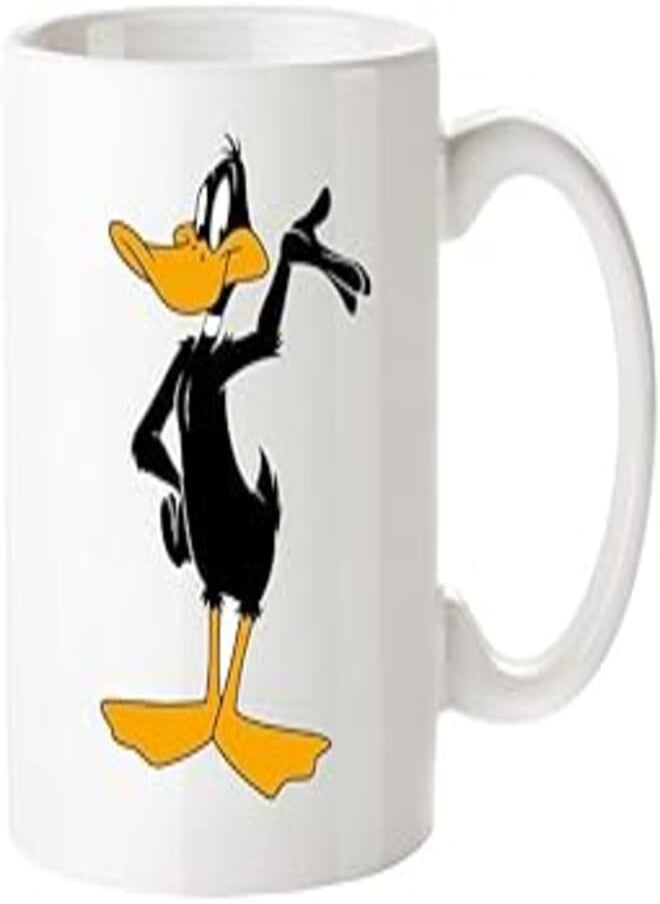 MEC Daffy Duck| Coffee Mug Espresso cups glass cups |Espresso Coffee Mug| Tea Cup| Drinking Glass | Kitchen Ceramic Coffee Cup Handle For Hot & Cold Beverages| 11 Oz (WHITE) 