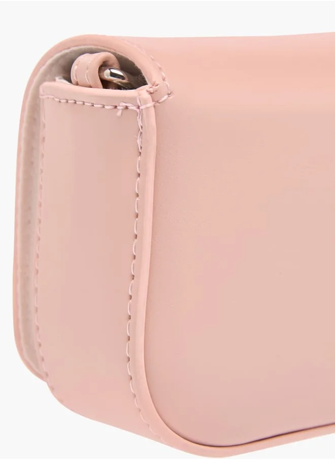فلورا بيلا من شو إكسبرس Girls Rose Accent Crossbody Bag With Chain Strap And Flap Closure Ramadan Collection