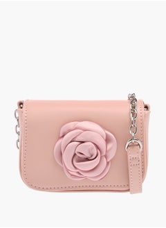 Flora Bella By Shoexpress Girls Rose Accent Crossbody Bag With Chain Strap And Flap Closure Ramadan Collection  - Image 1