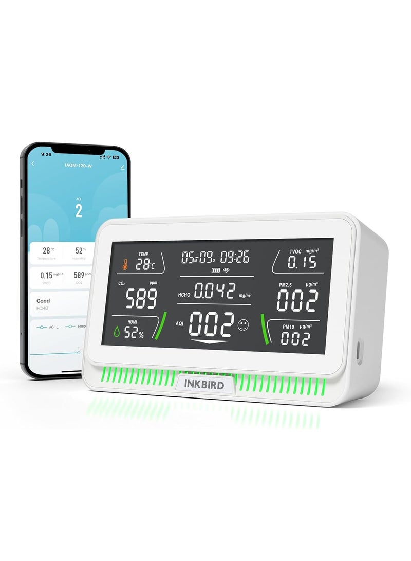 INKBIRD WiFi Air Quality Monitor Indoor Multifunctional Air Quality Detector - Image 1