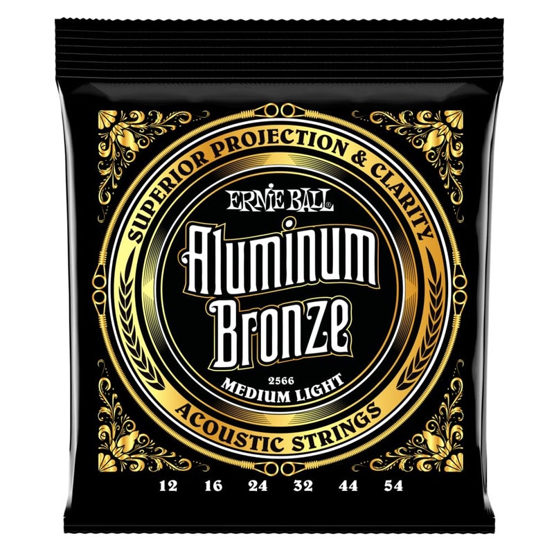 Ernie Ball Medium Light Aluminum Bronze Acoustic Guitar Strings - 12-54 Gauge - Image 2