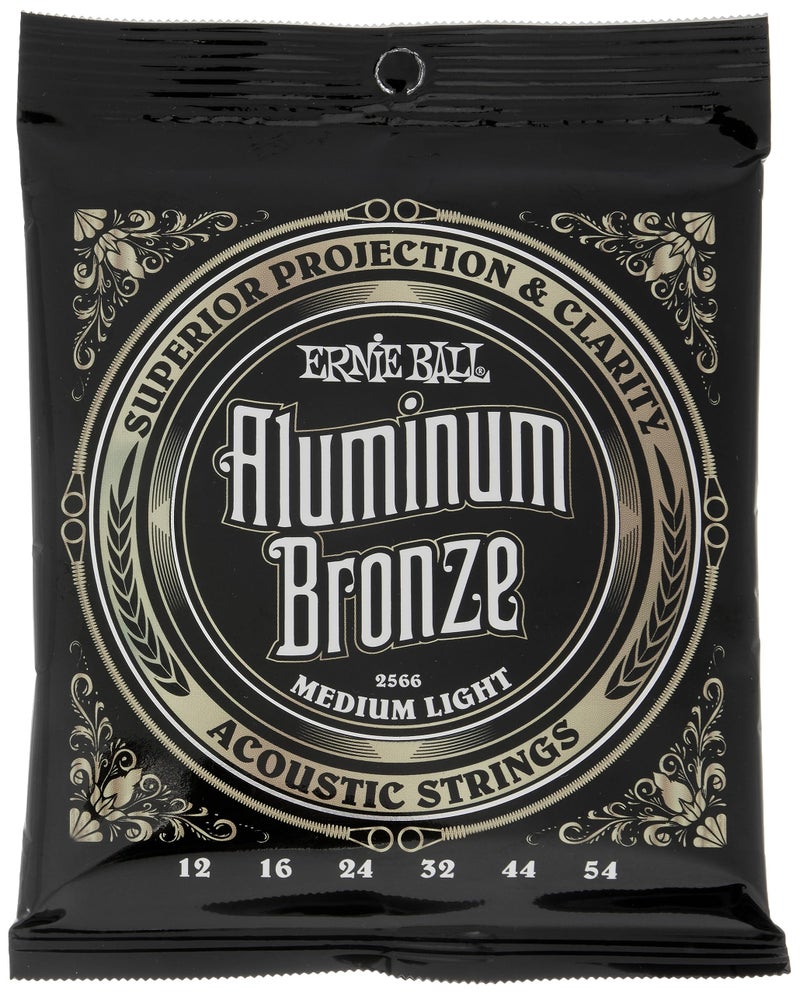 Ernie Ball Medium Light Aluminum Bronze Acoustic Guitar Strings - 12-54 Gauge - Image 4