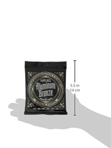 Ernie Ball Medium Light Aluminum Bronze Acoustic Guitar Strings - 12-54 Gauge - Image 3