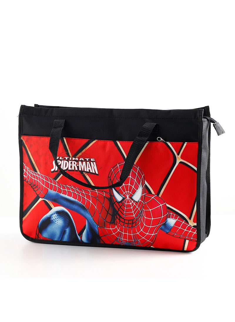 Generic - 8K Kids Sketch Bag Large Cute Cartoon Student Art Storage Black Spider-Man 6 - Image 1