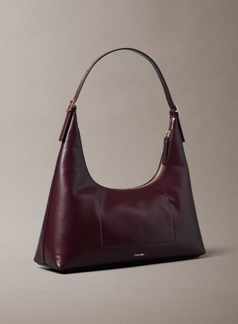 CALVIN KLEIN Monogram Logo Emblem Leather Shoulder Bag - Image 2