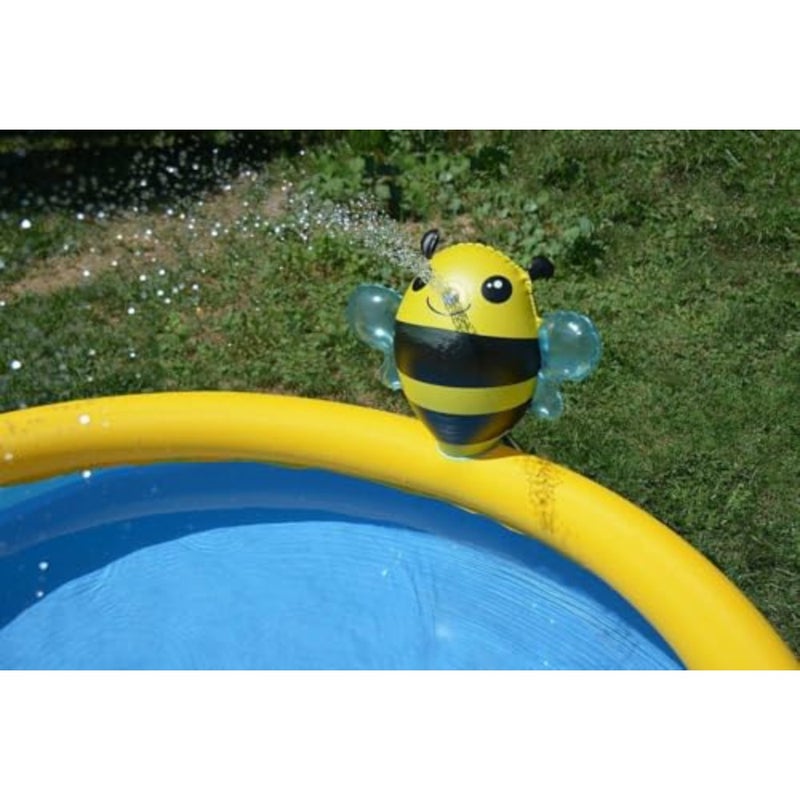Inflatable Swimming Pool Bee Design Round Sprinkler Spray Medium Size Outdoor Garden PVC Water Play Inflatable Baby Bath Summer Fun Backyard Easy Inflate Durable Outdoor Play Tub - Image 2