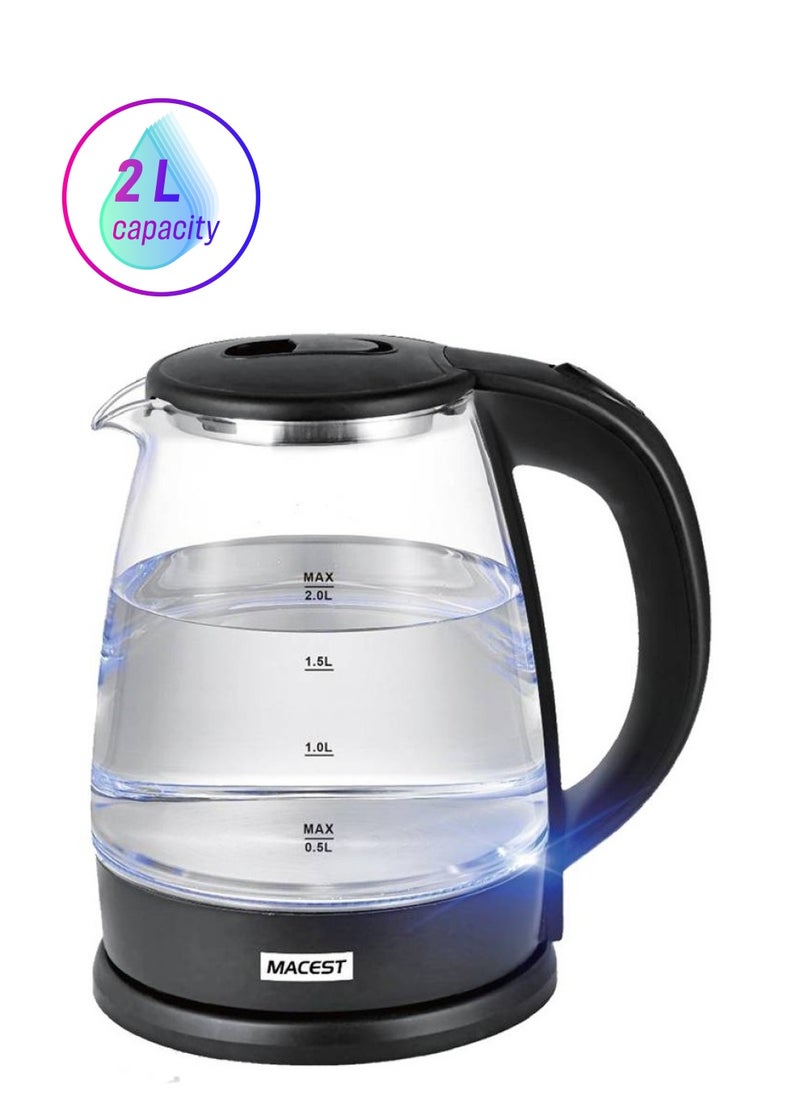 MACEST Electric kettle 2 liters 1500W black color  - Image 1