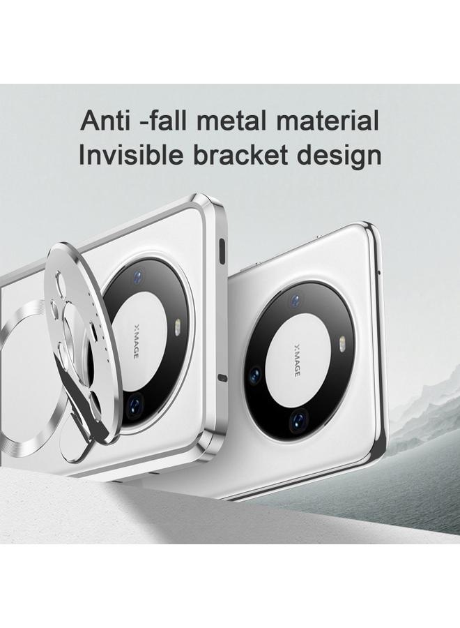 erorex For Huawei Mate 60 Aromatherapy Holder Single-sided MagSafe Magnetic Phone Case(Silver)  - Image 3