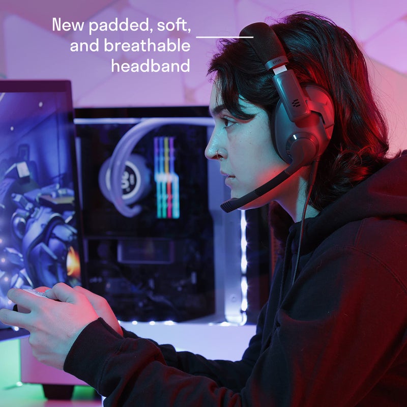 DROP + EPOS H3X Gaming Headset with Microphone, Over-Ear Closed-Back Design, Leatherette and Suede Earpads, Compatible with PC, PS4, PS5, Switch, Xbox, Mac, Mobile, and More (Meteorite),Grey - Image 5