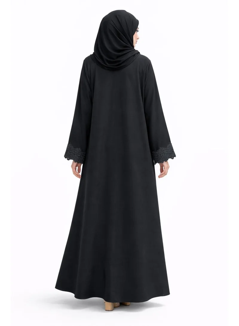 اوفيليا عباية جديدة أنيقة بدانتيل زهري – فخامة ستايل دبي لرمضان والعيد والمناسبات، فستان ماكسي محتشم