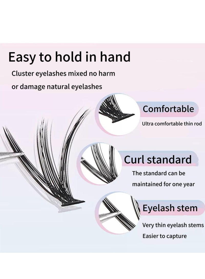 lashvana 240pcs False Eyelashes, Lash Extension Kit,Eyelash Clusters With Lash Bond And Seal Lash Remover Lash Applicator Individual Lashes Kit Eyelash Brush Easy To Apply At Home(30d+40d Kit) - Image 3