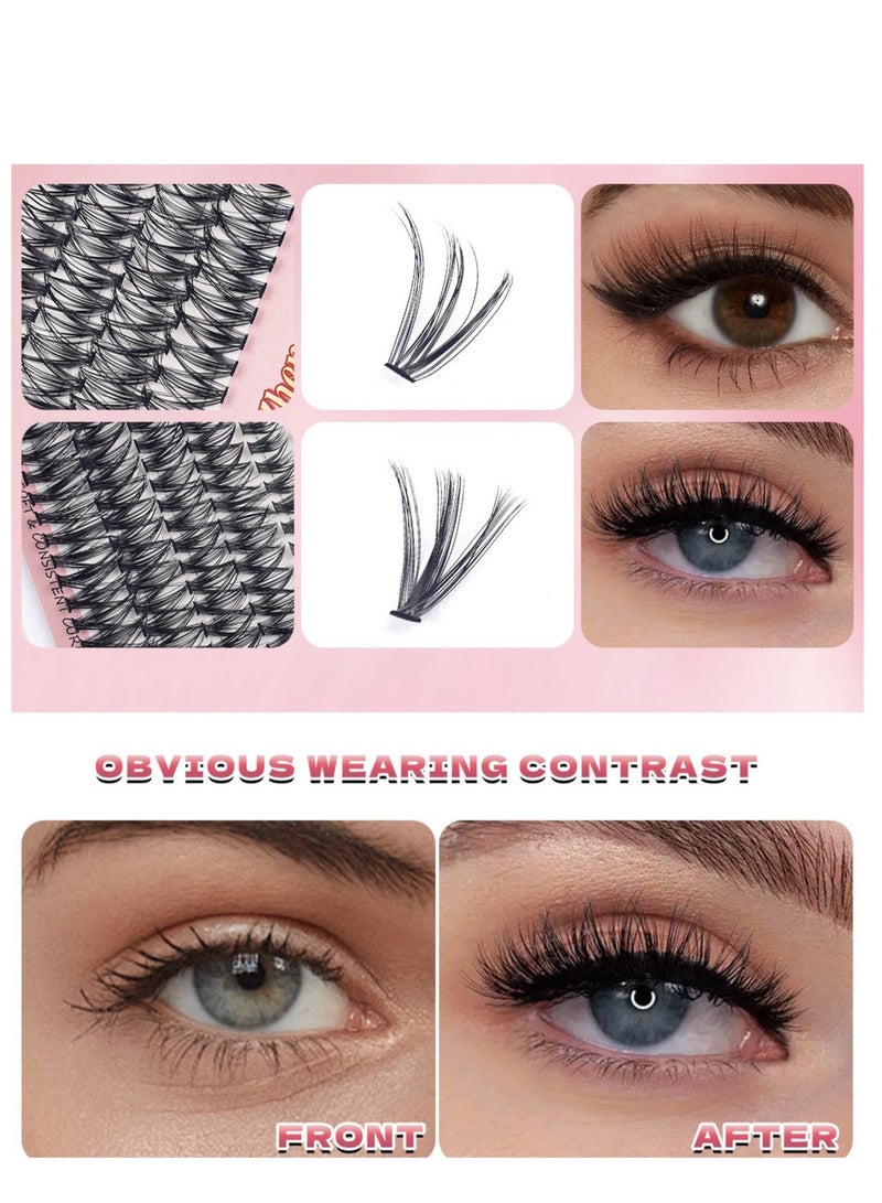 lashvana 240pcs False Eyelashes, Lash Extension Kit,Eyelash Clusters With Lash Bond And Seal Lash Remover Lash Applicator Individual Lashes Kit Eyelash Brush Easy To Apply At Home(30d+40d Kit) - Image 4