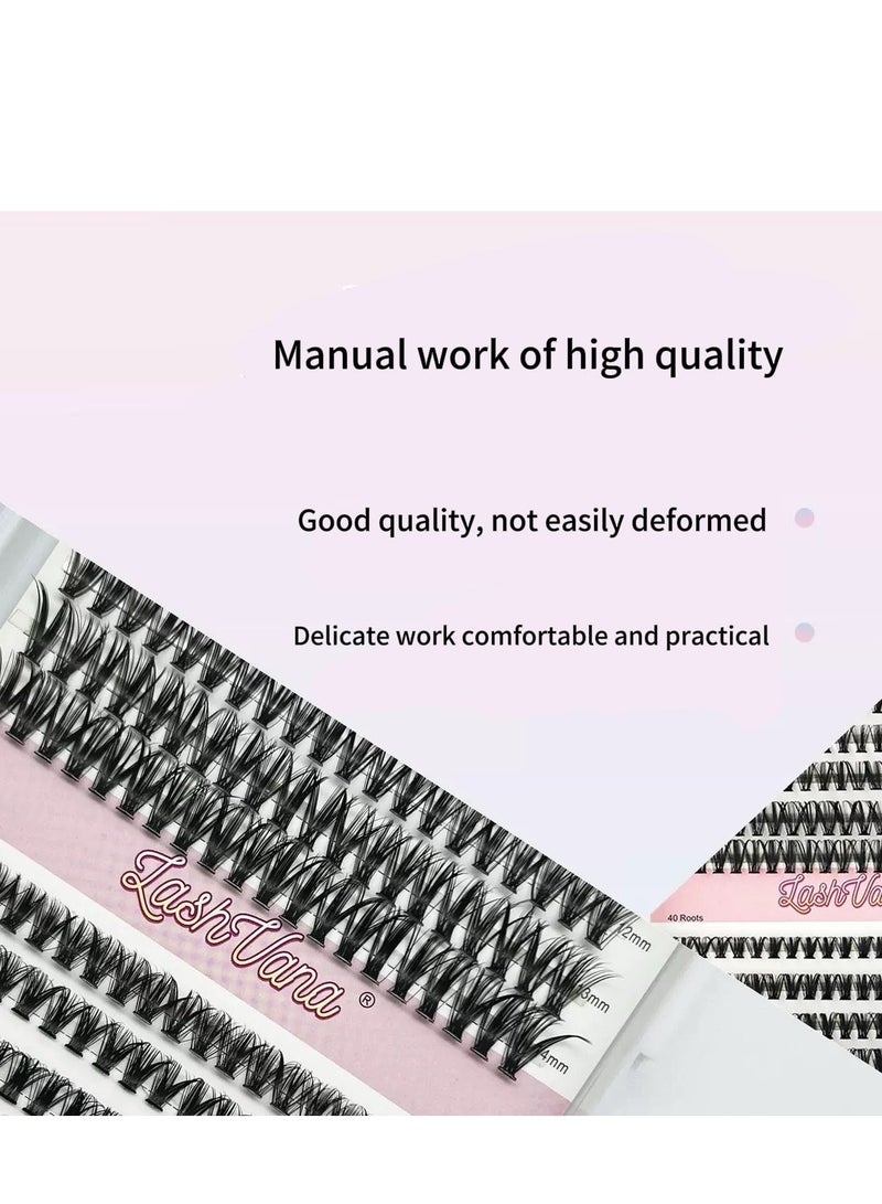 lashvana 240pcs False Eyelashes, Lash Extension Kit,Eyelash Clusters With Lash Bond And Seal Lash Remover Lash Applicator Individual Lashes Kit Eyelash Brush Easy To Apply At Home(30d+40d Kit) - Image 5