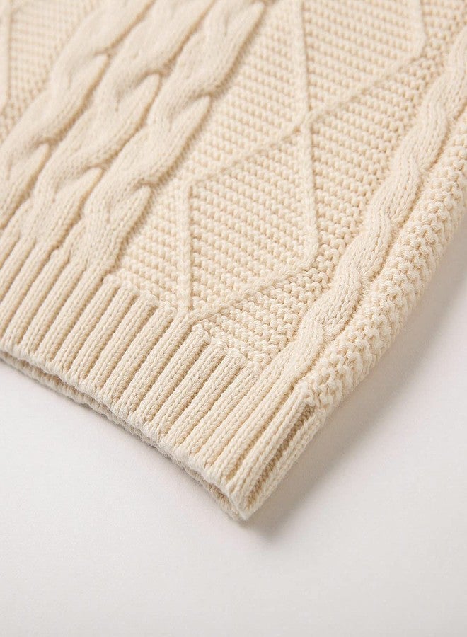 Curipeer Baby Boys' Girls' Cable Knit Sweater Long Sleeve Solid Pullover Toddler Crew Neck Fall A-Apricot - Image 5