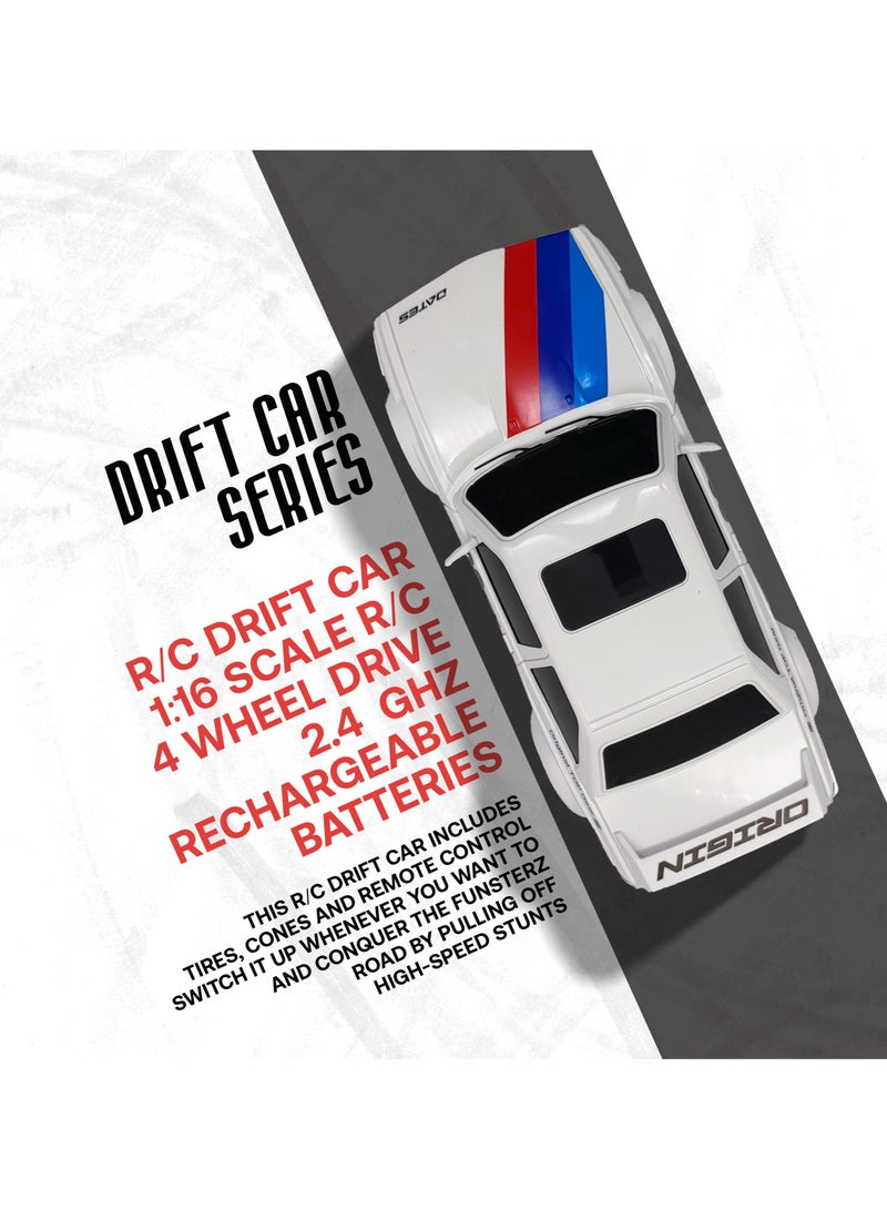 فونسترز سيارة فانسترز دريفت سيريز للتحكم عن بُعد | سيارة دفع رباعي بمقياس 1:16 مزودة بإضاءة LED وملحقاتها | سيارة سباق دريفت عالية السرعة بتردد 2.4 جيجاهرتز للأطفال من سن 6 سنوات فما فوق | سيارة كهربائية حمراء للتحكم عن بُعد مزودة ببطارية قابلة لإعادة الشحن - Image 4