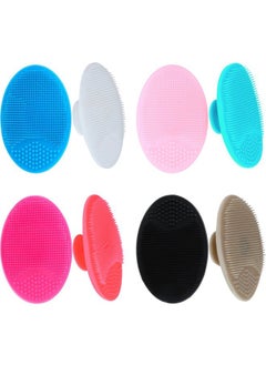 Tatuo 8 Pcs Face Scrubber Soft Silicone Face Scrubber Exfoliator Silicone Facial Cleansing Brush Cradle Cap Wash Brush Blackhead Pore Pad for Deep Cleaning Skin Care 8 Colors  - Image 1