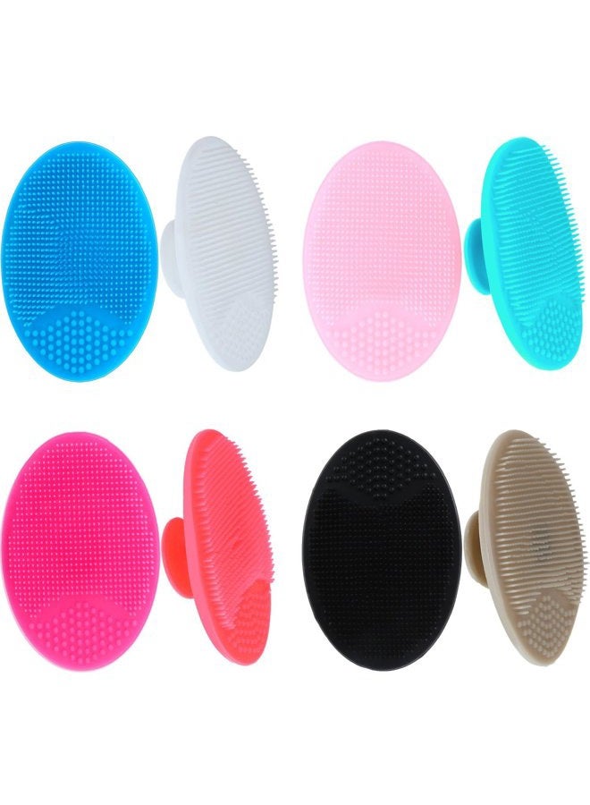 Tatuo 8 Pcs Face Scrubber Soft Silicone Face Scrubber Exfoliator Silicone Facial Cleansing Brush Cradle Cap Wash Brush Blackhead Pore Pad for Deep Cleaning Skin Care 8 Colors - Image 1