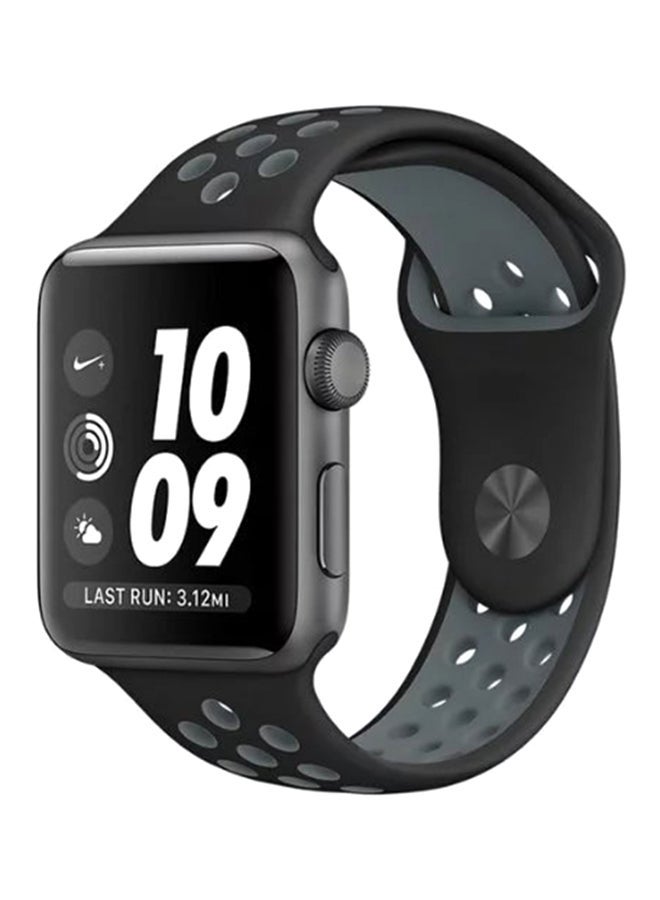TWEGGON Silicone Dot Sport Band/Strap for Apple Watch All Series Compatible with 46mm/45mm/44mm/49mm Black/Grey - Image 3