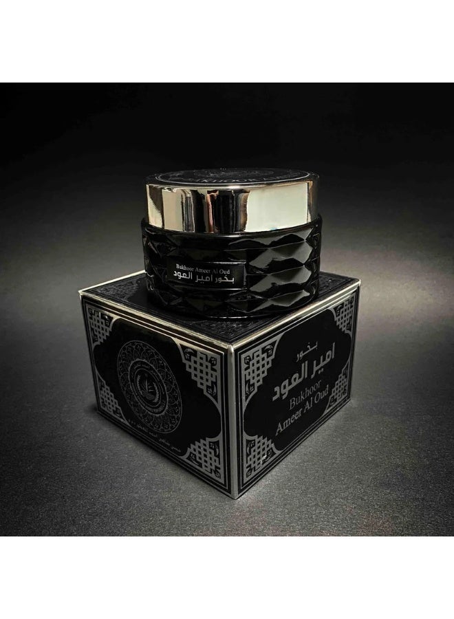 Hassan Shahin Ahmed Perfumes Bukhoor Ameer Al Oud Incense, Premium Arabic Oud & Amber Scent, Black, 70g - Image 3