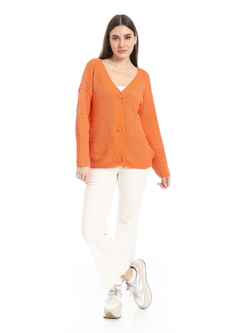 سيزار كارديجان صوف حريمي بزراير من الأمام - Image 1