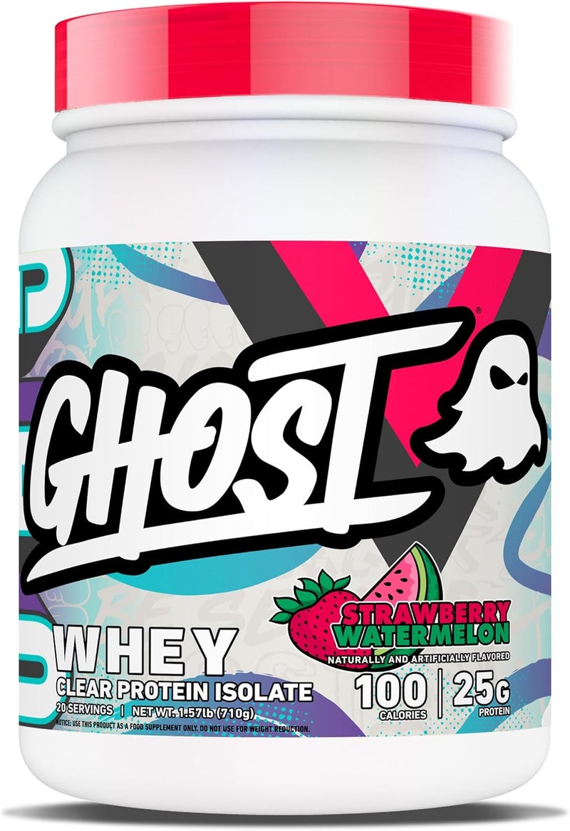 Ghost بروتين مصل اللبن الشفاف من غوست - نكهة الفراولة والبطيخ، 1.57 رطل - Image 1