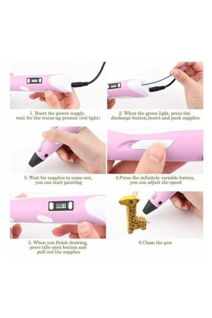 NYVIO 3D Printing Pen with LCD Screen – Works with 1.75mm PLA & ABS Filaments, USB Rechargeable, Adjustable Speed & Temperature – Creative Gift for Kids & Beginners - Image 5