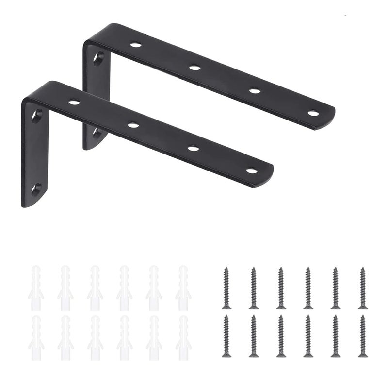 Metalick Wall Bracket L Shape with Screws Set of 2 Wall Floating Shelf Bracket Iron Shelf Brackets Metal Shelf Bracket Modern Shelf Bracket 6x4x1 - Image 1