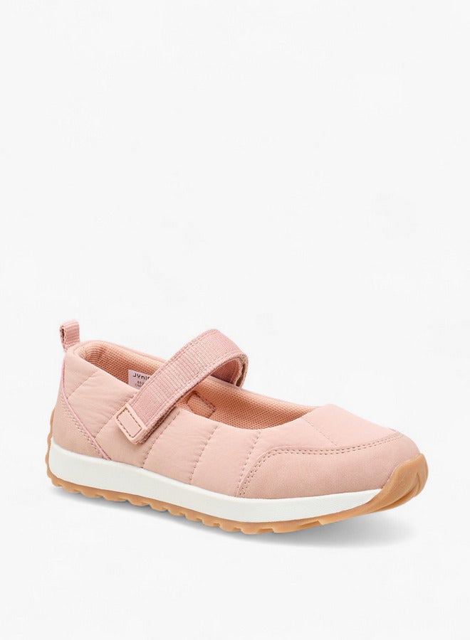 JUNIORS Girls Textured Mary Jane Shoes with Hook and Loop Closure  - Image 2