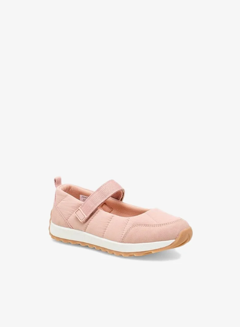 جونيورز حذاء ماري جين بناتي بنقوش مع إغلاق بشريط لاصق