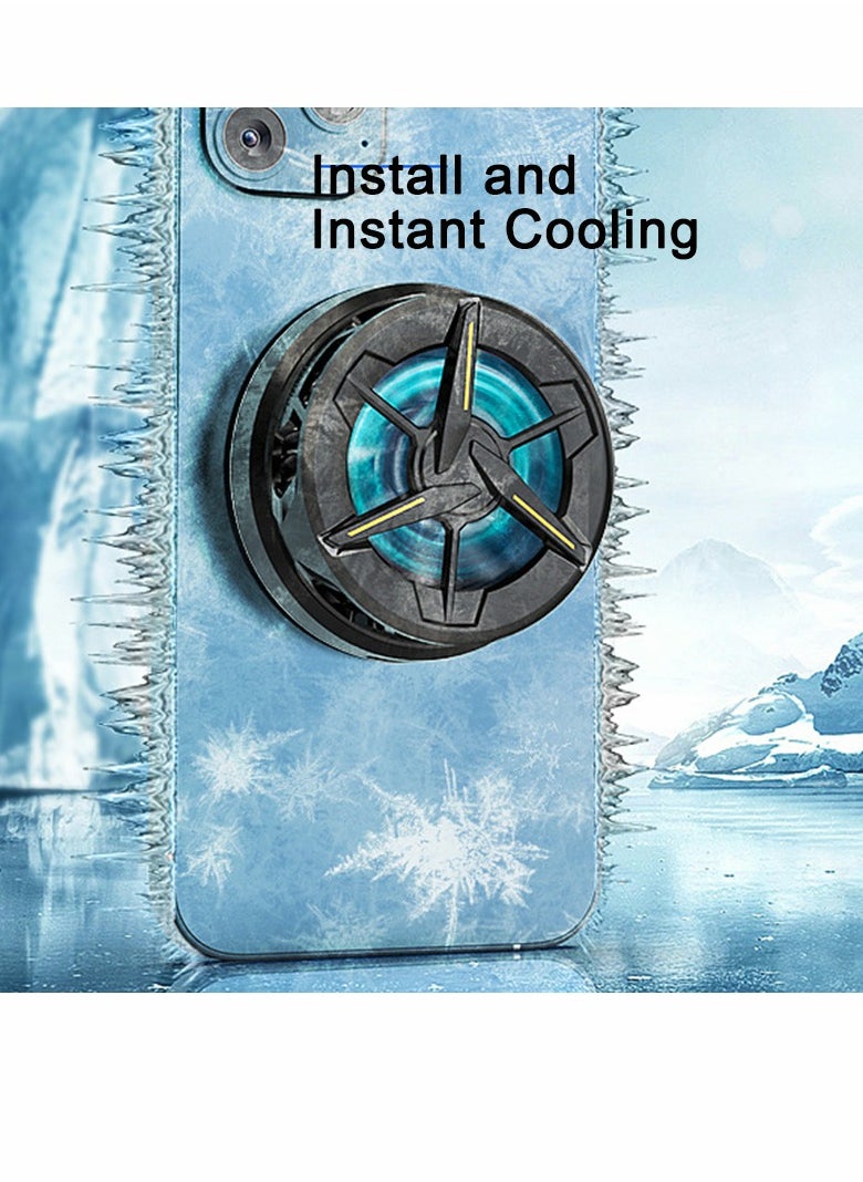 Cell Phone Magnetic Cooler, Cell Phone Cooling Fun Portable Mobile Phone Radiator Cooling Fan, Gaming Semiconductor Cooling for iPhone iOS for Android and Tablet for ipad