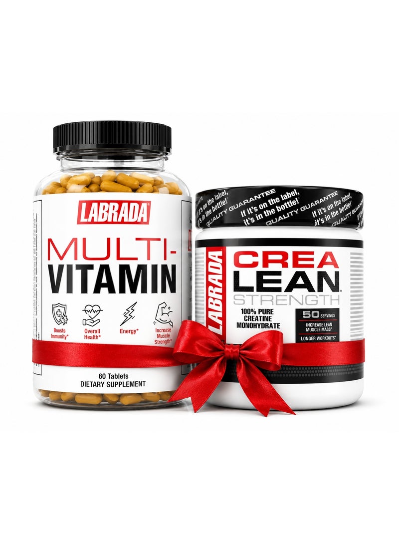 LABRADA Super Combo Labrada Crealean Creatine Monohydrate Powder 250g 50 Servings+ Free Labrada Multivitamin 60 Tabs - Image 1