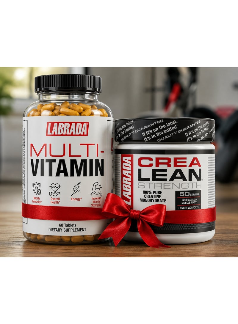 LABRADA Super Combo Labrada Crealean Creatine Monohydrate Powder 250g 50 Servings+ Free Labrada Multivitamin 60 Tabs - Image 2