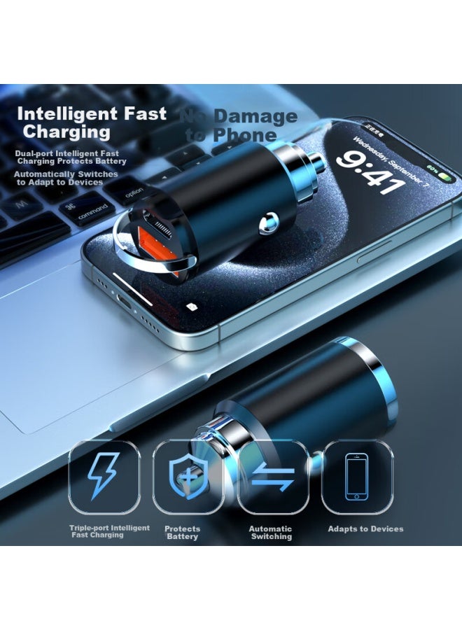 WITGOER Witgoer Invisible Car Charger 120W Cigarette Lighter Mini Fast Charge One Drag Two Car Charger Car Charger Head Converter - Image 5