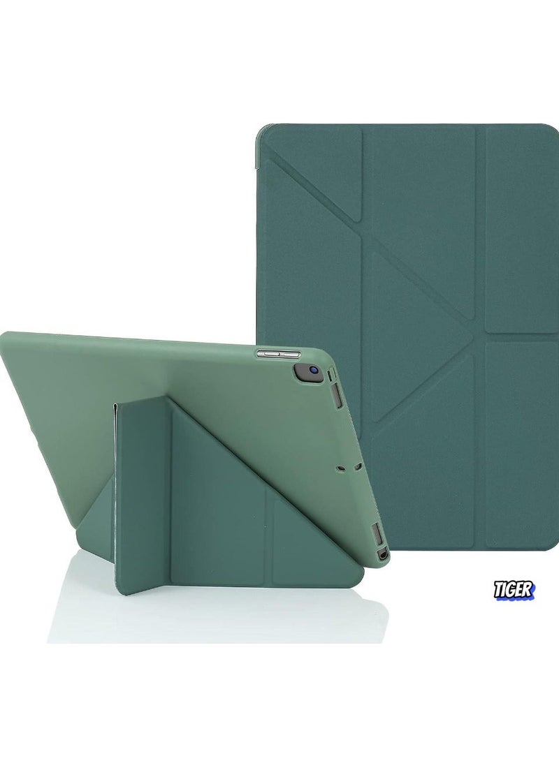 TIGER iPad 10.2 Inch Case – Compatible with iPad 9th Generation 2021, iPad 8th Generation 2020 & iPad 7th Generation 2019 – 5-in-1 Viewing Angles, Auto Wake/Sleep, Soft Back Cover, Night Green – Slim, Protective, Stylish Design  - Image 1