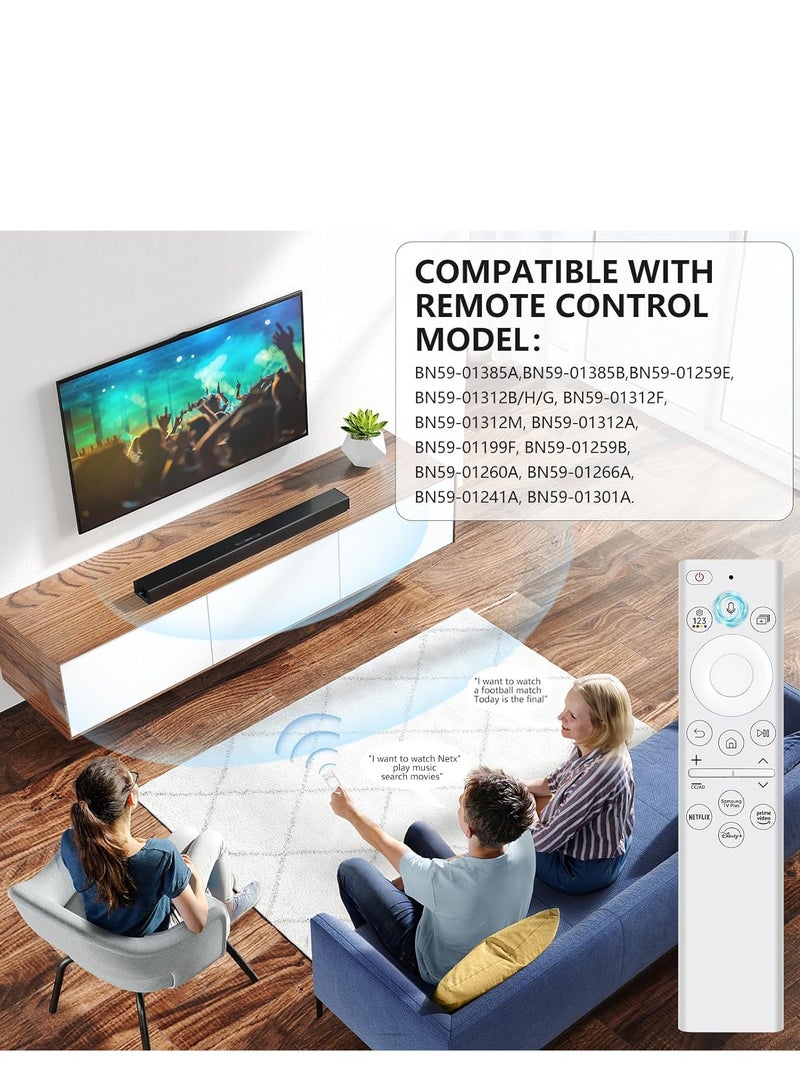 ELTRAZONE Solar Voice Remote Replacement for Samsung Frame TV Remote with Bluetooth Rechargeable Solar Cell, for Samsung  Smart TVs Ultra HD 4K 8K Neo QLED UHD, 4 Shortcut Buttons, White - Image 4