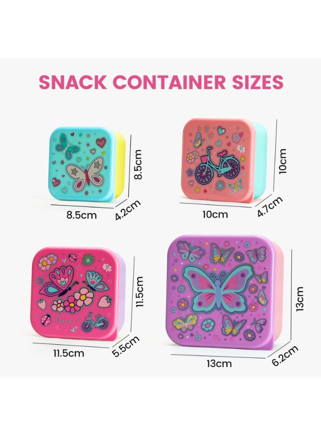 لاكي كيدز صندوق الطعام 4 قطع من نوع "Lucky Kids" مع أغطية مقاومة للتسرب، قابلة للتركيب، صناديق "بنتو" صغيرة سهلة الفتح لتخزين طعام الأطفال، الأطفال الصغار وطعام الرضع. - Image 4