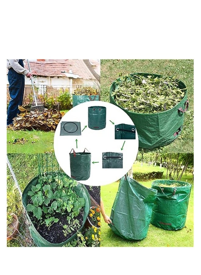 Generic Garden Waste Bags, Heavy Duty 120 Litre Lawn Cleaning Bag, Builders Bags Reusable, Industrial Fabric and Handles, Green Garden Waste Sacks, Garden Bags Heavy Duty with Handles, 3 Pcs  - Image 2