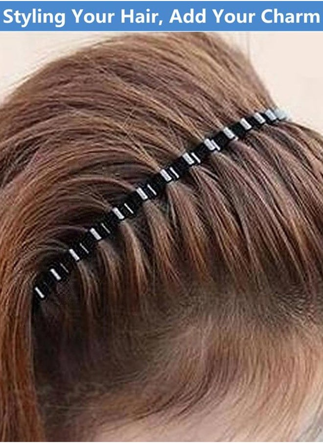 bodbop XINGZHE - Hair Bands, Metal Hairband for Men Women, Fashion Headbands for Washing Face Makeup Sports, Non Slip Wavy Men's Hairband (Black, 1 Count Pack of 1) - Image 1