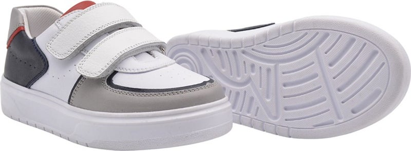 Kids A More Rocks Double Velcro Leather Boy Kids Shoes White - Image 2