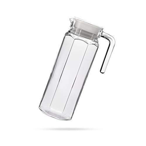 Florezza FLOREZZA 1100ML Sophisticated Glass Water jug with Plastic Cap for Juice Water iced Tea Pitcher Tea Carafe hot Glass Pitcher  - Image 2