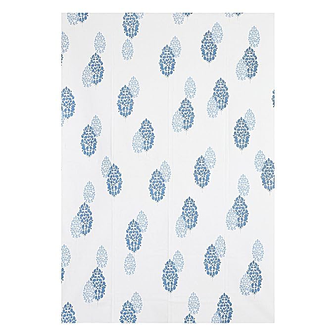 Cotton Table Napkins Floral Pattern in Blue and Grey 457 x 457 cm Set of 4 White - Image 2