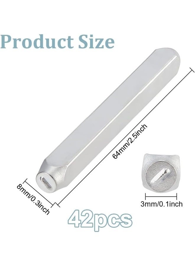 42 Pack (3mm 1/8) Letter Number and Symbol Metal Stamp Set, Electroplated Matte Carbon Steel Uppercase Stamps Punch Press Tool  - Image 4