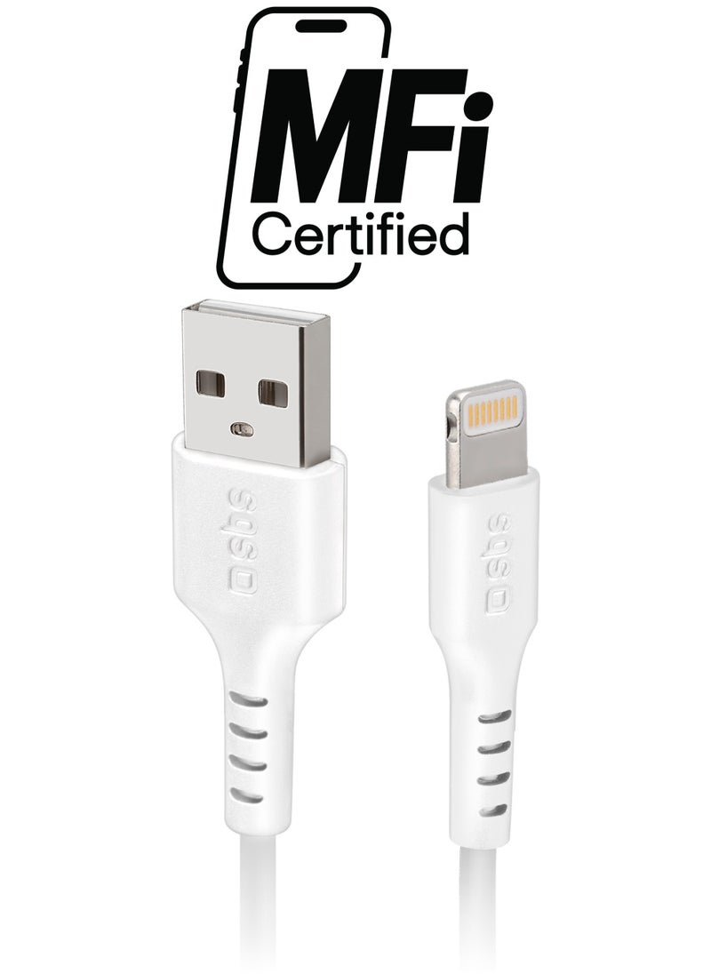 SBS Apple certified USB - Lightning cable for data and charging compatible with iPhone, iPad, iPod  - Image 1
