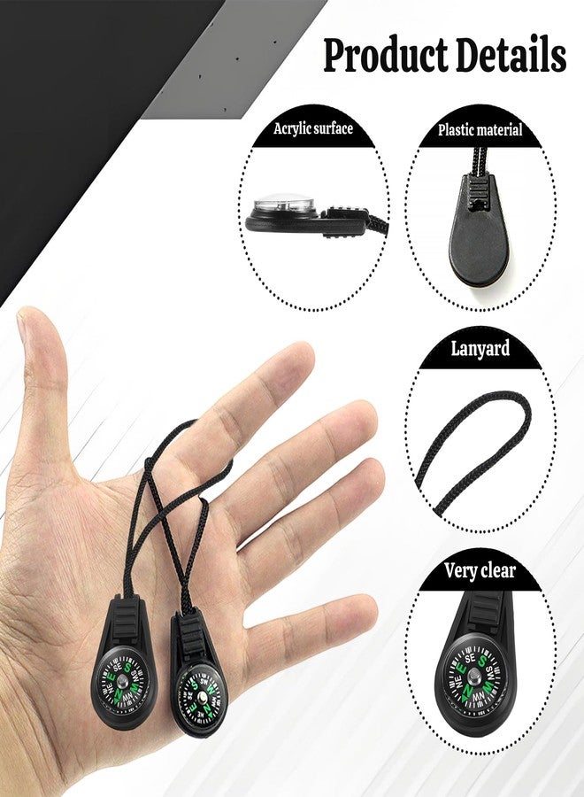 MOSIOBERDAVIAN 110 Pcs Mini Survival Compass Outdoor Camping Hiking Pocket Compass Mini Compass Party Favor for Paracord Bracelet Necklace Key Chain Outdoor Activities Hiking Accessory（Black） - Image 3