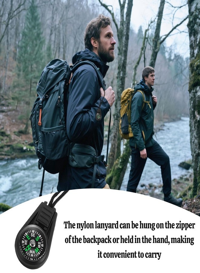 MOSIOBERDAVIAN 110 Pcs Mini Survival Compass Outdoor Camping Hiking Pocket Compass Mini Compass Party Favor for Paracord Bracelet Necklace Key Chain Outdoor Activities Hiking Accessory（Black） - Image 4