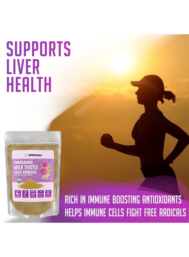 إكسبرس نوترا مسحوق بذور شوك الحليب العضوي XPRS Nutra - مسحوق شوك الحليب الفاخر الغني بالسليمارين ومضادات الأكسدة - بذور شوك الحليب تدعم صحة الكبد - شوك الحليب العضوي الصديق للنباتيين (16 أونصة) - Image 5