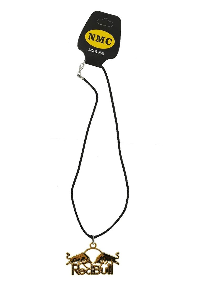 NMC Car Mirror Hanging Pendant Fancy RedBull Logo Fancy Pendant Metal Mini Car Decoration Chain  1 Pcs Gold - Image 1