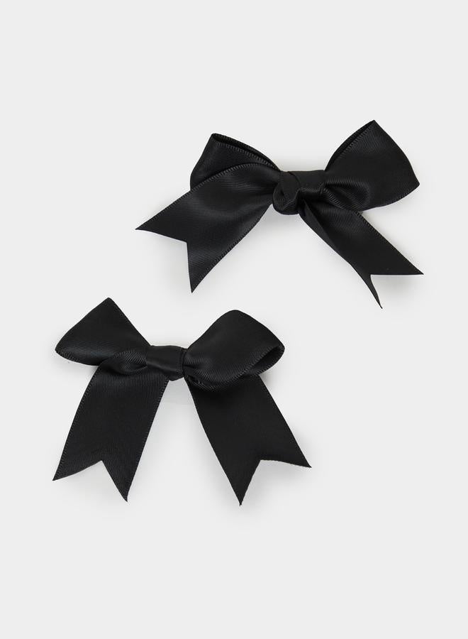 ستايلي طقم مشابك شعر بفيونكة شريط (قطعتان) - Image 1